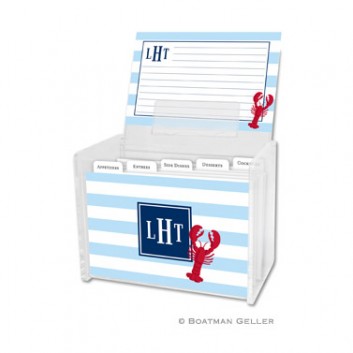 Recipe Box – Stripe Lobster 1 Recipe Box - Stripe Lobster