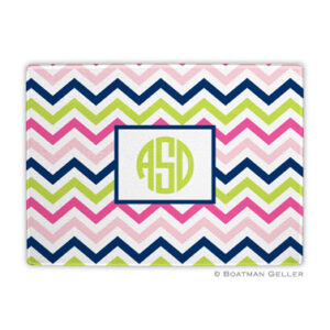Cutting Board - Chevron Pink Navy & Lime