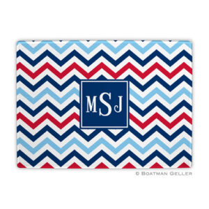 Cutting Board - Chevron Blue & Red