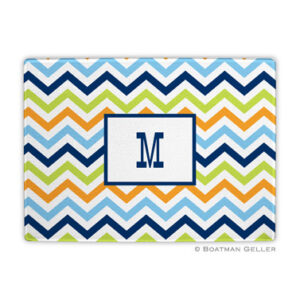 Cutting Board - Chevron Blue Orange & Lime
