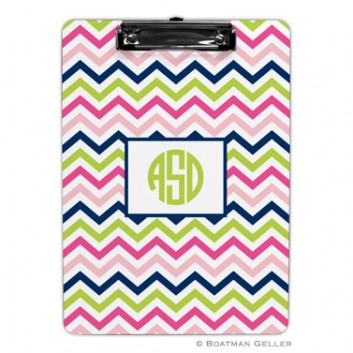 Clipboard – Chevron Pink Navy & Lime 1 Clipboard - Chevron Pink Navy & Lime