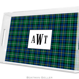 Lucite Tray - Black Watch Plaid