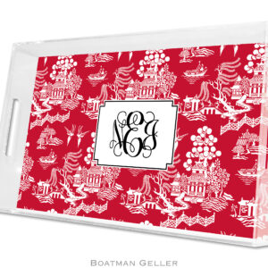 Lucite Tray - Chinoiserie Red