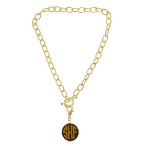 Toggle Necklace With Disc Gold/Tortoise