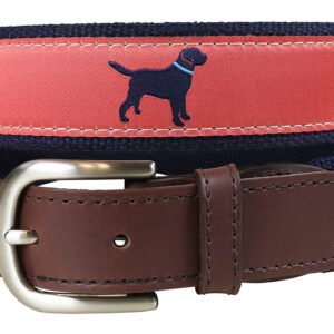 Labrador Retriever (nantucket/navy) Leather Tab Belt