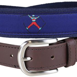Retro Ski Leather Tab Belt