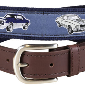American Muscle Cars Leather Tab Belt
