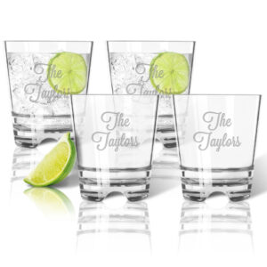 Personalized Tritan Double Old Fashioned Glasses 12oz (Set of 4) (Tritan Unbreakable)