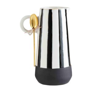 BLACK AND WHITE STRIPE PITCHER SET