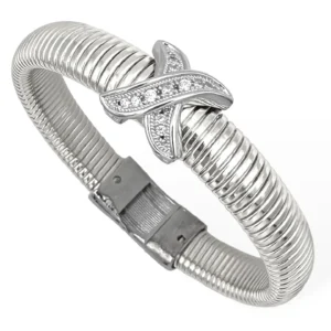 X Coil Statement Cuff Silver